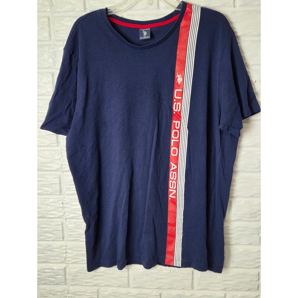 US Polo Assn short sleeve shirt Men's size XL Blue Red White